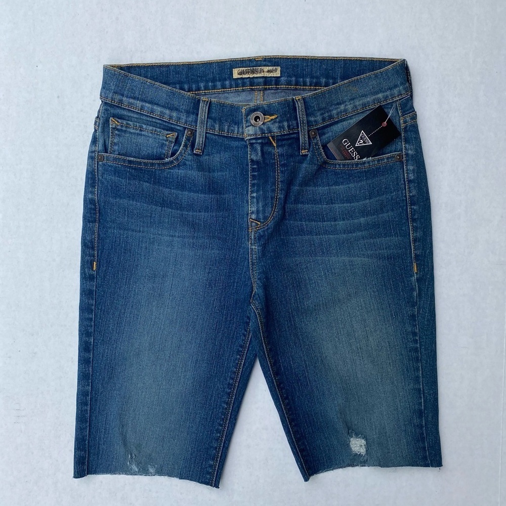 New GUESS Women's Denim Biker Shorts SZ 27